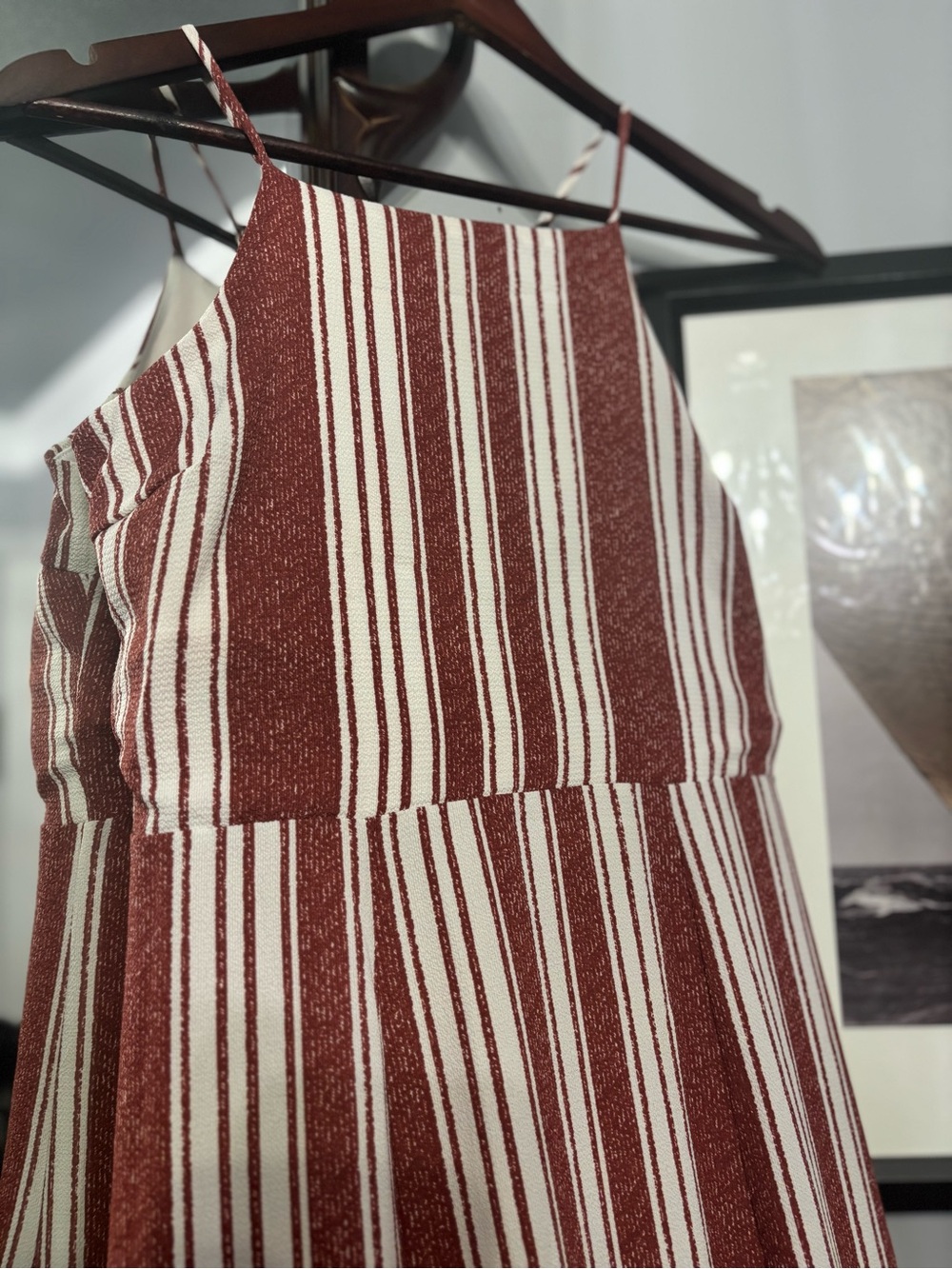 Le Lis Rust & White Striped Maxi Dress, S - Picture 2 of 3
